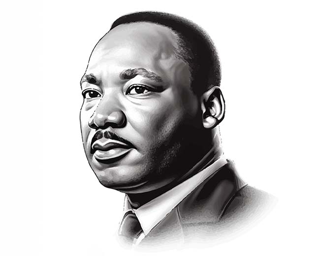 Black and white headshot of Martin Luther King, Jr.