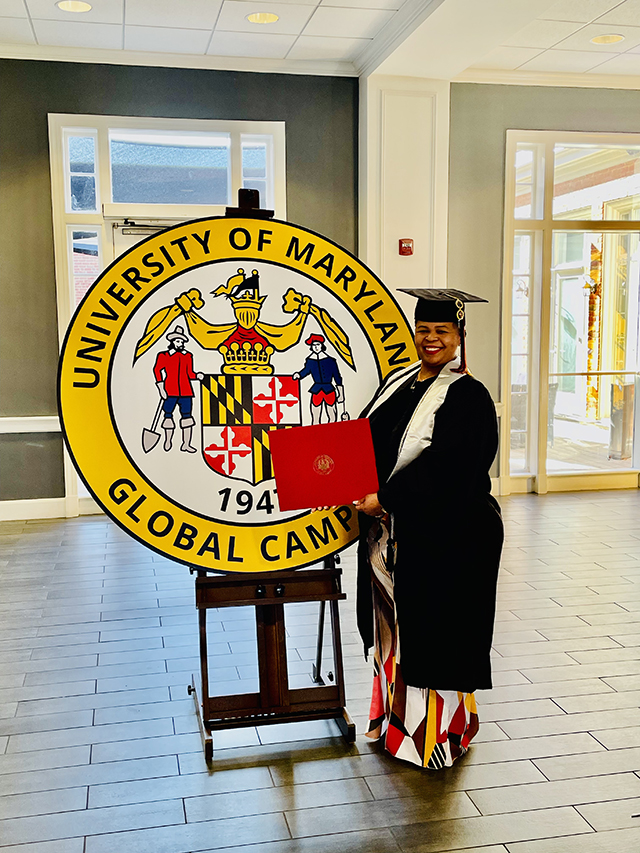 Katrina Carter graduated from UMGC with a B.S. in Business Administration.
